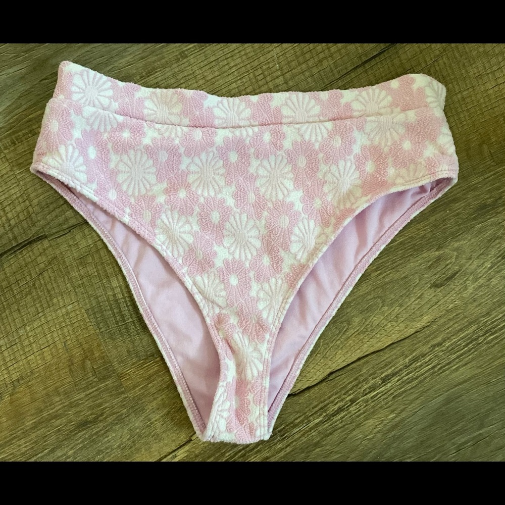TILLY’S PINK FLOWER SWIMSUIT BIKINI HIGH WAISTED BOTTOMS